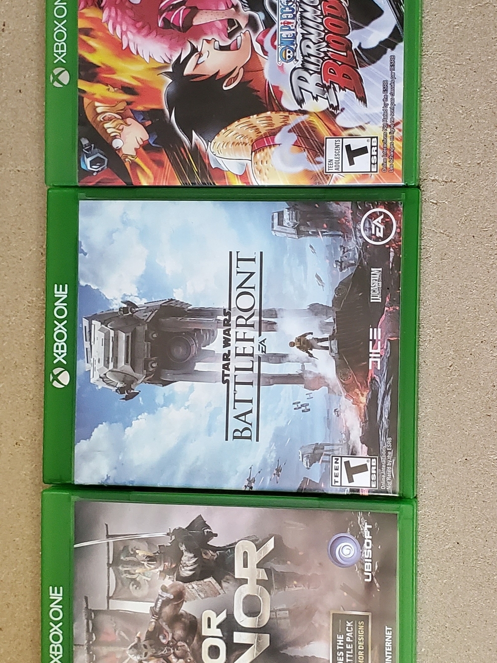 Xbox One Game Bundle — Star Wars Battlefront, One Piece Burning Blood, For Honor